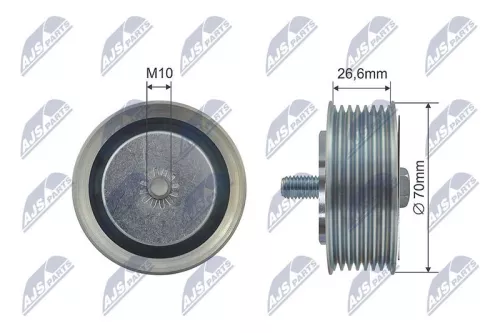 NTY NTY RNK-NS-034 Deflection/Guide Pulley, V-ribbed belt 