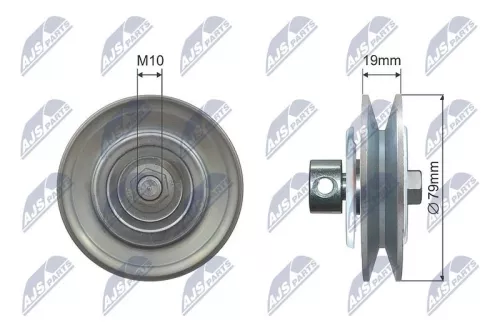 NTY NTY RNK-NS-040 Tensioner Pulley, V-ribbed belt 