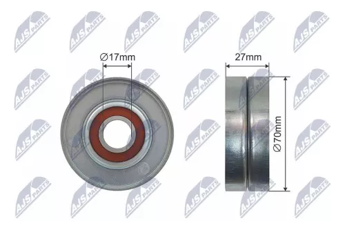 NTY NTY RNK-NS-044 Deflection/Guide Pulley, V-ribbed belt 