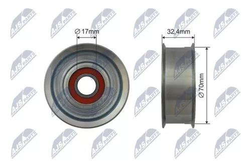 NTY NTY RNK-NS-045 Tensioner Pulley, V-ribbed belt 