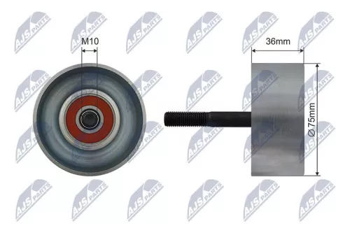 NTY NTY RNK-NS-049 Tensioner Pulley, V-ribbed belt 