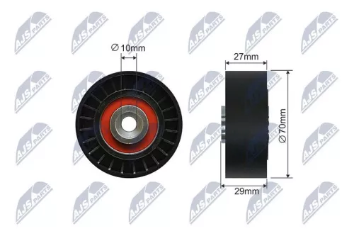 NTY NTY RNK-PE-005 Tensioner Pulley, V-ribbed belt 