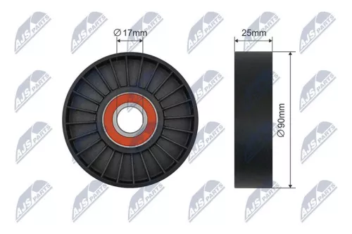 NTY NTY RNK-PE-013 Tensioner Pulley, V-ribbed belt 
