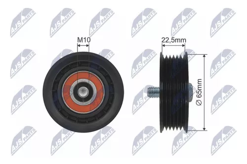 Deflection/Guide Pulley, V-ribbed belt