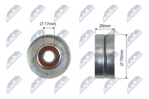 NTY NTY RNK-PL-013 Tensioner Pulley, V-ribbed belt 