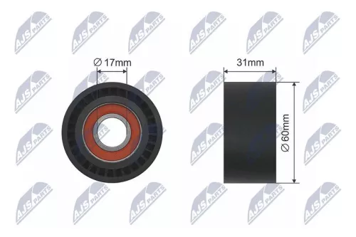 Deflection/Guide Pulley, V-ribbed belt