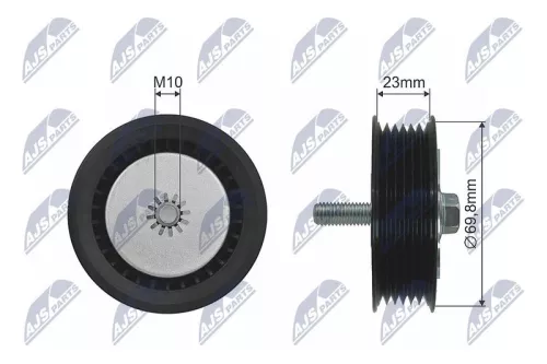NTY NTY RNK-PL-024 Deflection/Guide Pulley, V-ribbed belt 