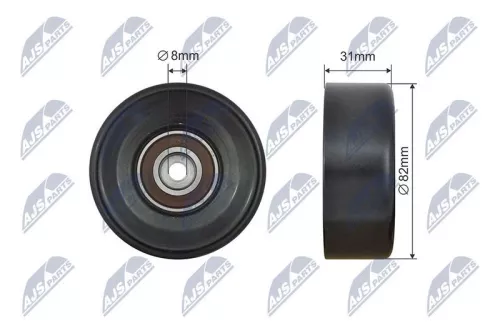 NTY NTY RNK-PL-034 Tensioner Pulley, V-ribbed belt 
