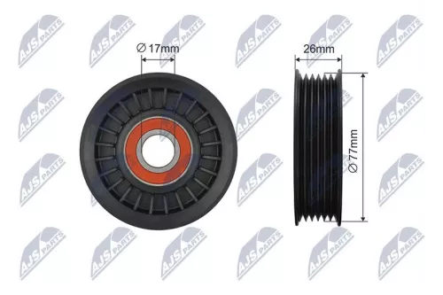 NTY NTY RNK-PL-041 Tensioner Pulley, V-ribbed belt 