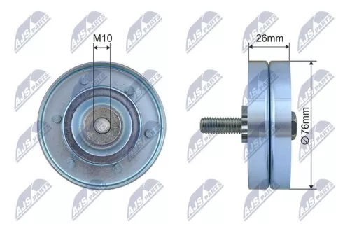 NTY NTY RNK-PL-045 Deflection/Guide Pulley, V-ribbed belt 