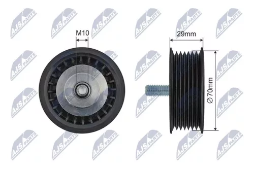 Deflection/Guide Pulley, V-ribbed belt