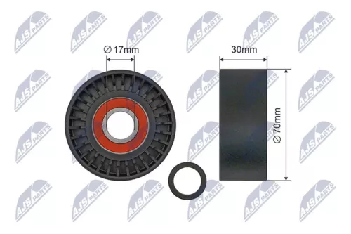 NTY NTY RNK-PS-006 Tensioner Pulley, V-ribbed belt 