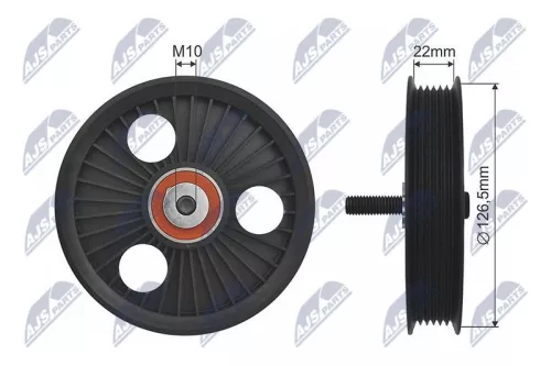 Deflection/Guide Pulley, V-ribbed belt