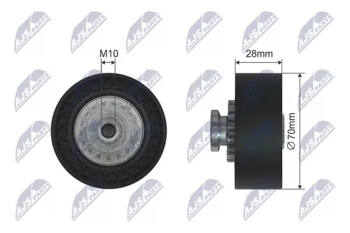 NTY NTY RNK-RE-020 Tensioner Pulley, V-ribbed belt 