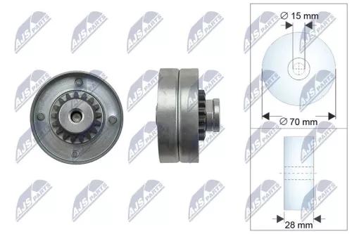 NTY NTY RNK-RE-020M Tensioner Pulley, V-ribbed belt 