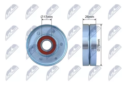 NTY NTY RNK-RE-035 Tensioner Pulley, V-ribbed belt 