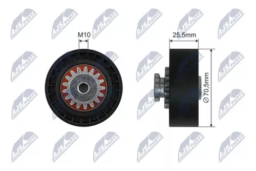 NTY NTY RNK-RE-036 Tensioner Pulley, V-ribbed belt 
