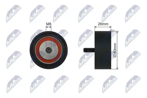 NTY NTY RNK-RE-039 Tensioner Pulley, V-ribbed belt 