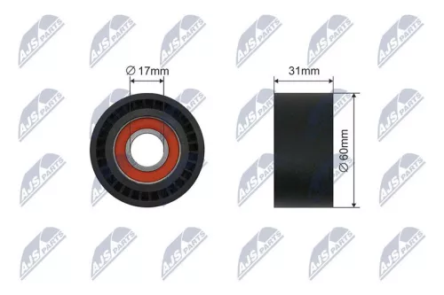 NTY NTY RNK-RE-040 Tensioner Pulley, V-ribbed belt 