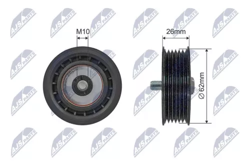 Deflection/Guide Pulley, V-ribbed belt
