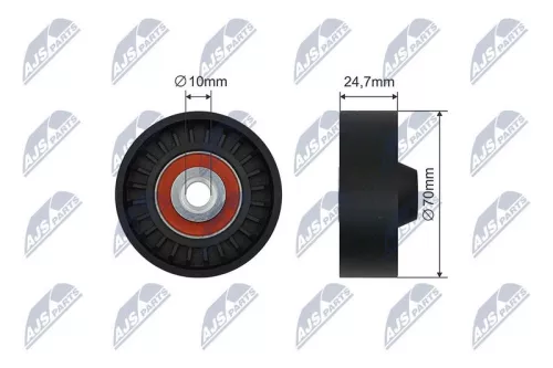 NTY NTY RNK-SU-015 Tensioner Pulley, V-ribbed belt 