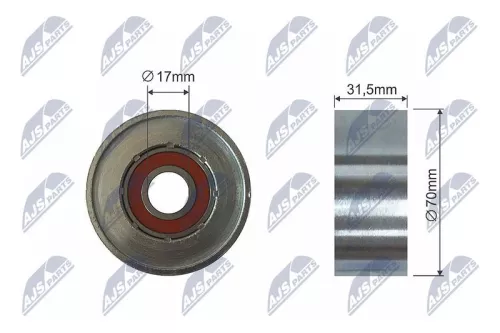 Deflection/Guide Pulley, V-ribbed belt