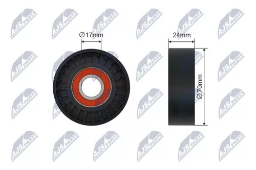 NTY NTY RNK-TY-038 Tensioner Pulley, V-ribbed belt 