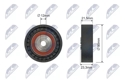 NTY NTY RNK-TY-041 Tensioner Pulley, V-ribbed belt 