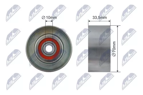 NTY NTY RNK-TY-043 Tensioner Pulley, V-ribbed belt 