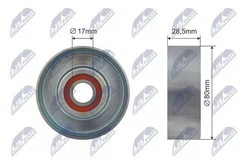 Deflection/Guide Pulley, V-ribbed belt