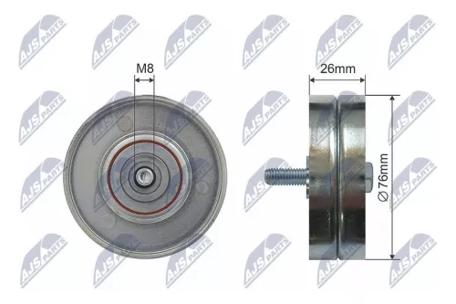 NTY NTY RNK-VV-013 Deflection/Guide Pulley, V-ribbed belt 