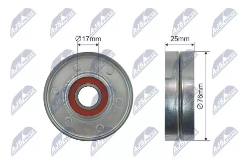 NTY NTY RNK-VW-008 Tensioner Pulley, V-ribbed belt 