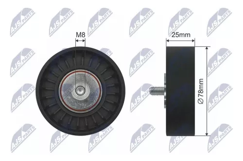 Deflection/Guide Pulley, V-ribbed belt