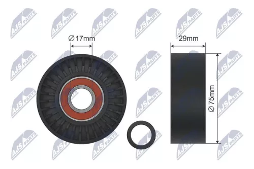 NTY NTY RNK-VW-019 Deflection/Guide Pulley, V-ribbed belt 