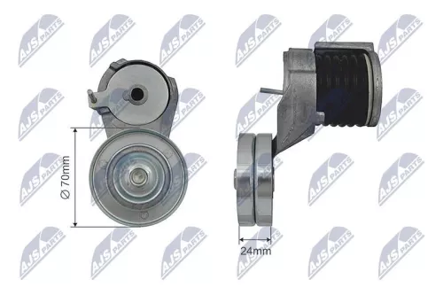 NTY NTY RNK-VW-024 Tensioner Pulley, V-ribbed belt 