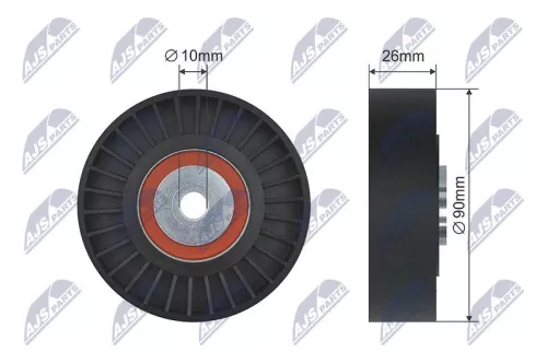 Deflection/Guide Pulley, V-ribbed belt