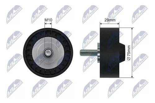NTY NTY RNK-VW-035 Tensioner Pulley, V-ribbed belt 