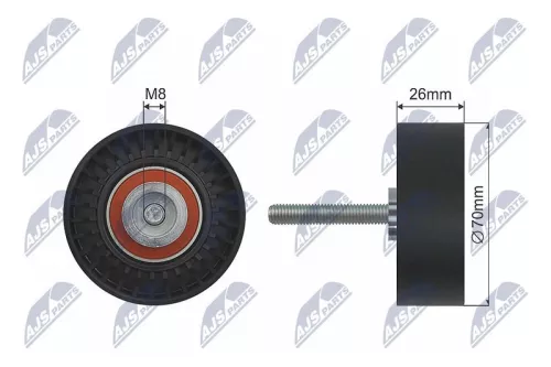 Deflection/Guide Pulley, V-ribbed belt