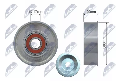 Deflection/Guide Pulley, V-ribbed belt