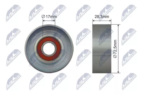 NTY NTY RRK-MZ-002 Tensioner Pulley, V-ribbed belt 