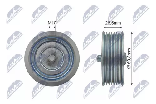 NTY NTY RRK-NS-005 Deflection/Guide Pulley, V-ribbed belt 