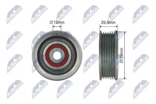 NTY NTY RRK-TY-007 Deflection/Guide Pulley, V-ribbed belt 