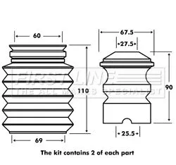 FIRST LINE FIRST LINE (FPK7009)  FIRST LINE Dust Cover Kit shock absorber 