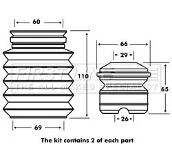 FIRST LINE FIRST LINE (FPK7010)  FIRST LINE Dust Cover Kit shock absorber 