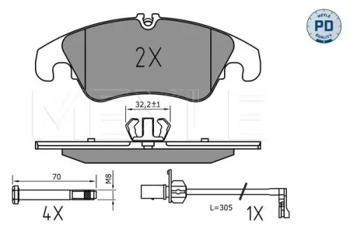 MEYLE Brake Pad Set, disc brake (025 222 5219/PD)
