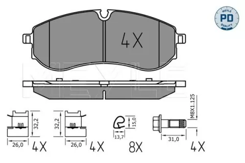 MEYLE Brake Pad Set, disc brake (025 224 9220/PD)