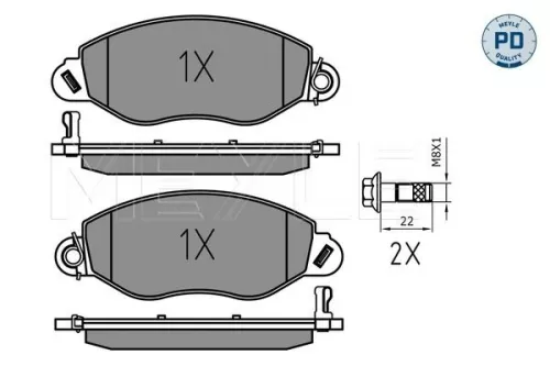 MEYLE Brake Pad Set, disc brake (025 234 3418/PD)