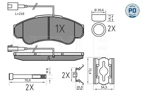 MEYLE Brake Pad Set, disc brake (025 239 1919/PD)