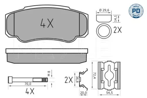 MEYLE Brake Pad Set, disc brake (025 239 2120/PD)