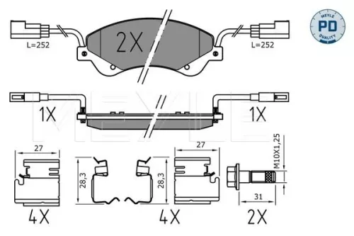 MEYLE Brake Pad Set, disc brake (025 244 8518/PD)